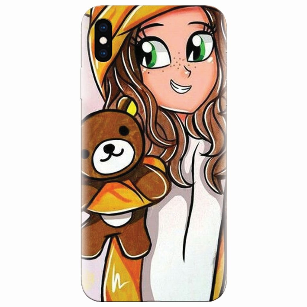 Husa silicon pentru Apple Iphone XS Max, Girl With Little Bear