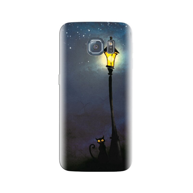 Husa Samsung S6 Edge Night Street Light Cat Art Hq