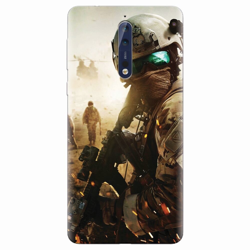 Husa silicon pentru Nokia 8, Battlefield