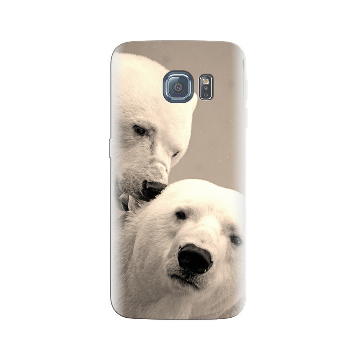 Husa din silicon compatibila cu Samsung Galaxy S6 Edge - model Polar Bears