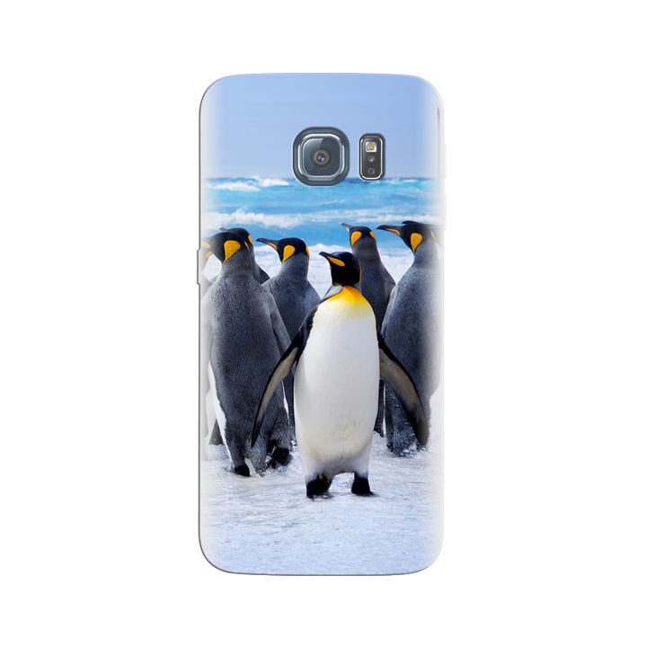 Силиконов кейс, съвместим с модел Samsung Galaxy S7 Edge - Penguins Water