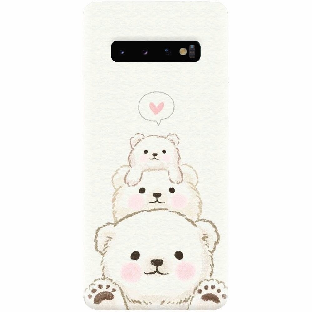 Husa silicon pentru Samsung Galaxy S10, Bear Family