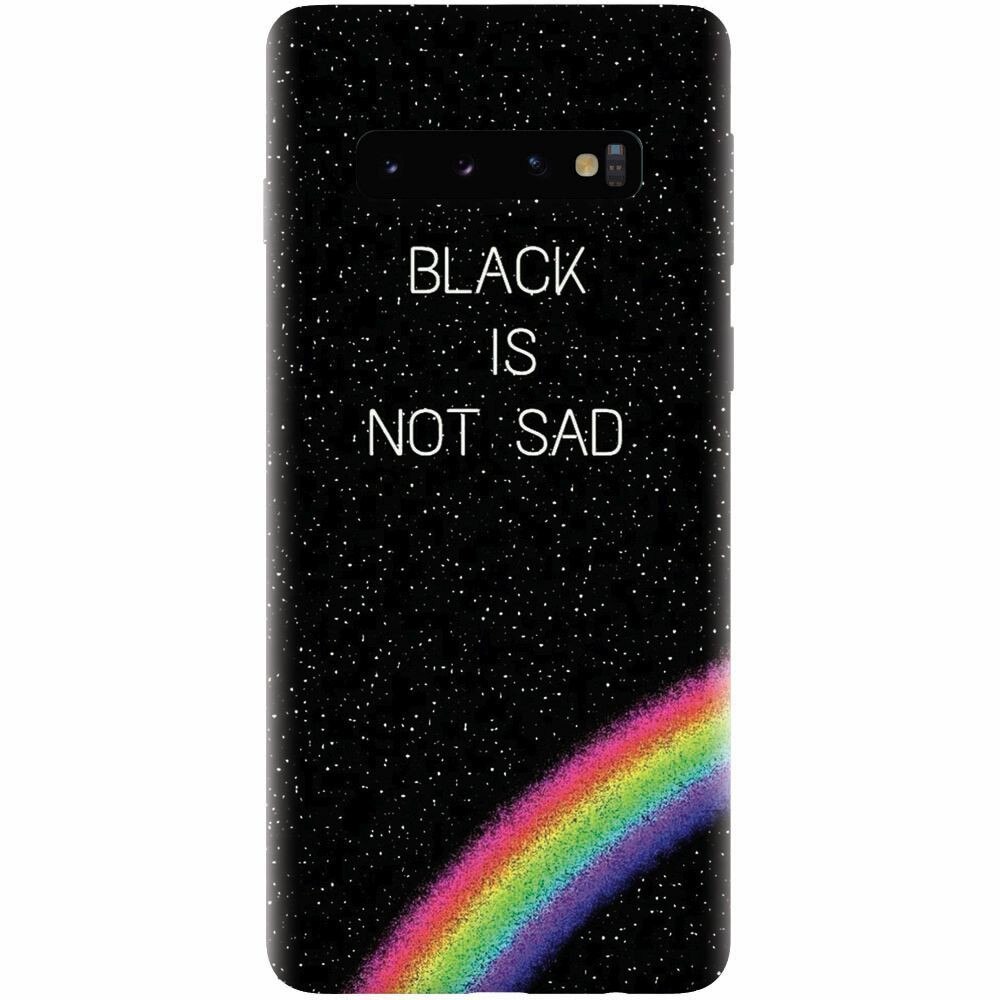 Husa silicon pentru Samsung Galaxy S10 Plus, Black Is Not Sad