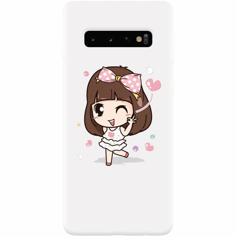 Husa silicon pentru Samsung Galaxy S10 Plus, Happy Girl