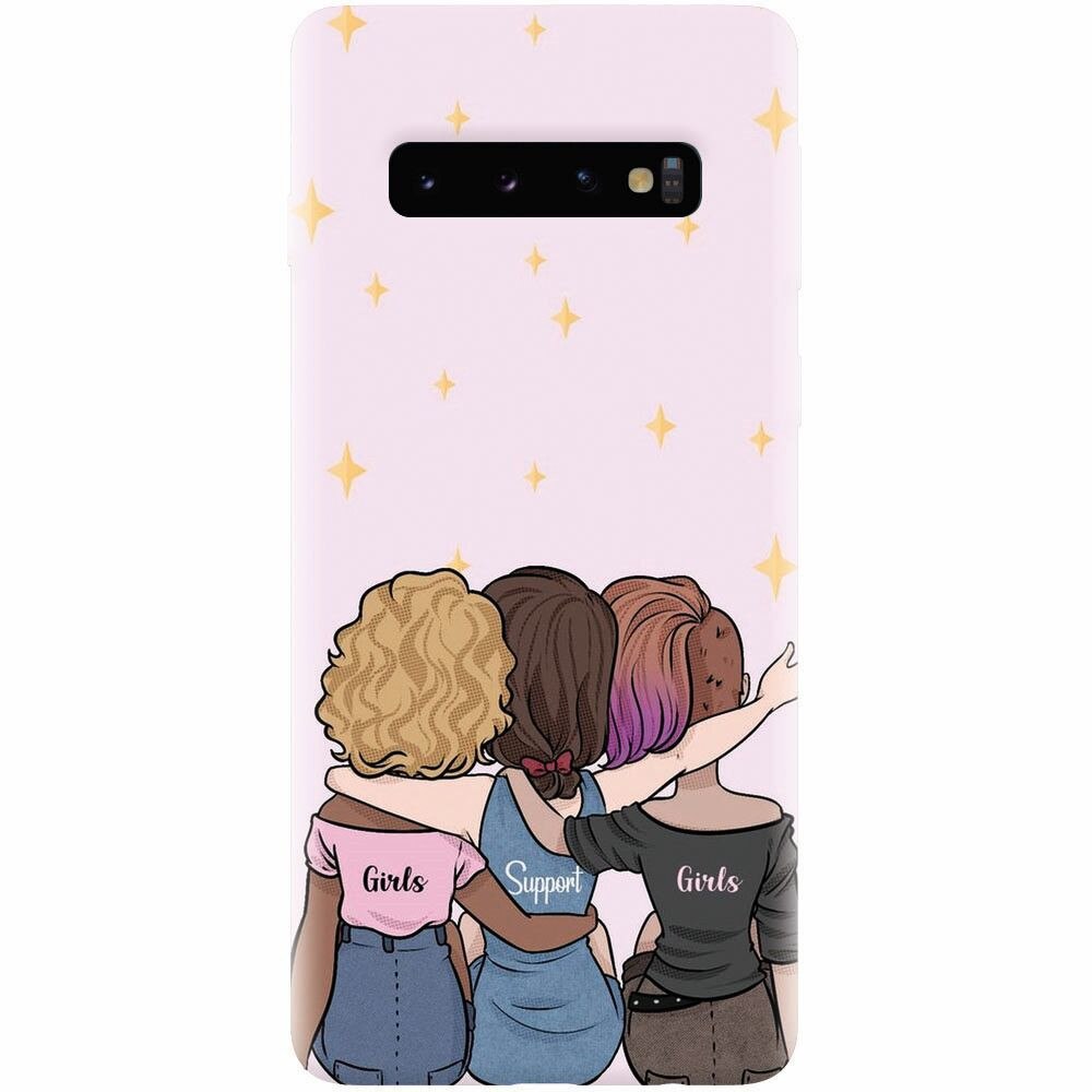 Husa silicon pentru Samsung Galaxy S10 Plus, Girls Support Girls