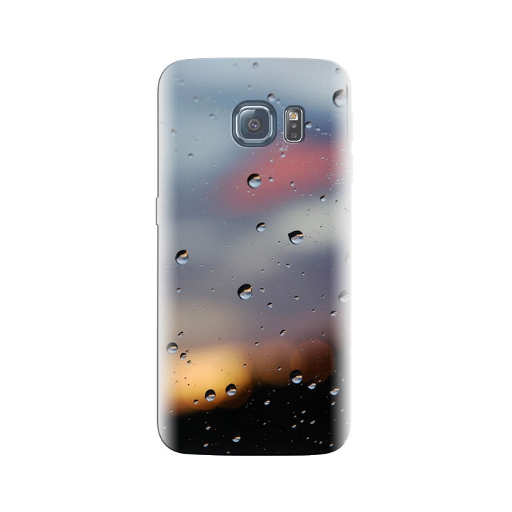 Силиконов кейс, съвместим с модел Samsung Galaxy S7 - Water Drops Glass Bokeh