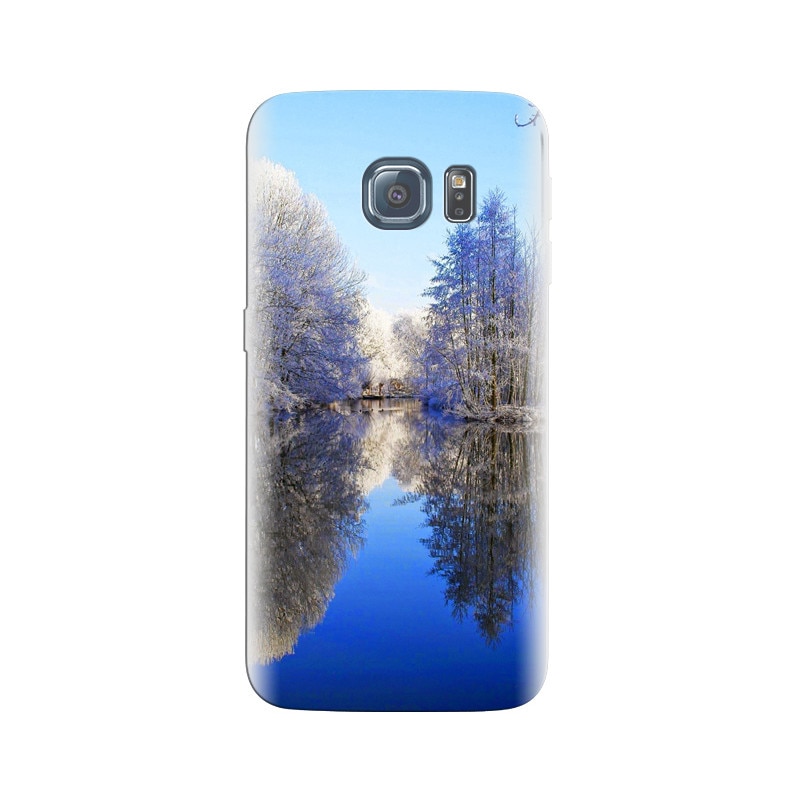 Husa Samsung S7 Edge White Snow Trees Clear Blue Lake