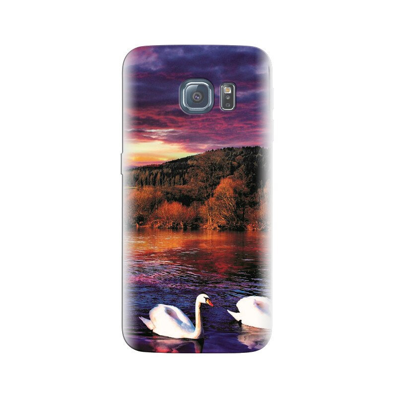 Husa Samsung S7 White Beautiful Duck Couple Swim In Pond