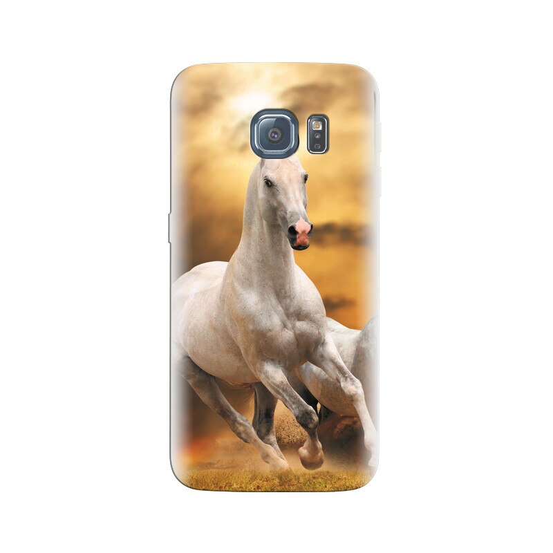 Husa Samsung S7 Edge White Horse Animal Running In Grass Ground