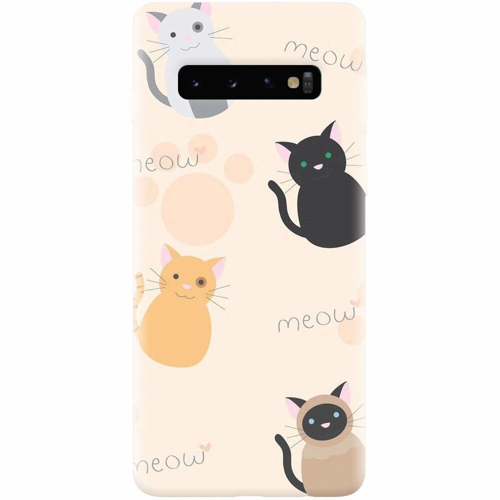 Husa silicon pentru Samsung Galaxy S10 Plus, Meow