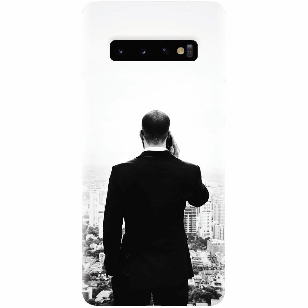 Husa silicon pentru Samsung Galaxy S10 Plus, Man In Suit