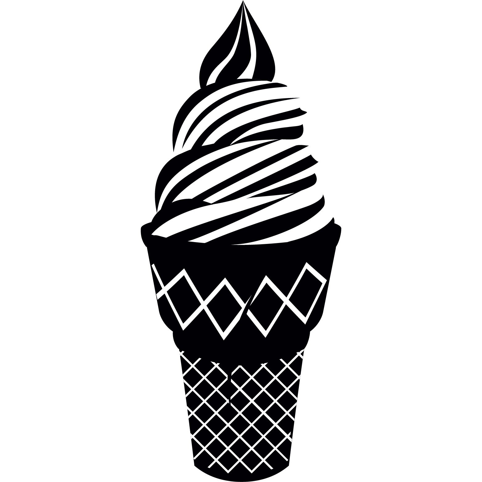 Inghetata - Sticker Decorativ - Negru - 47 x 113 cm