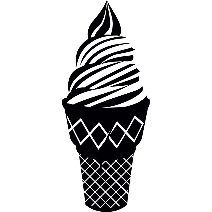 Inghetata - Sticker Decorativ - Negru - 63 x 150 cm