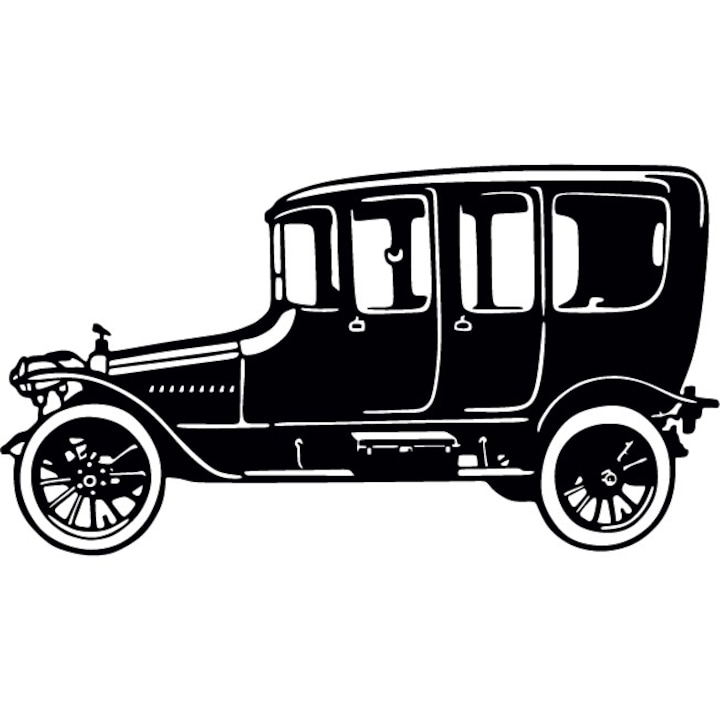 Stílusos autó - Dekoratív matrica - Fekete - 113 x 62 cm