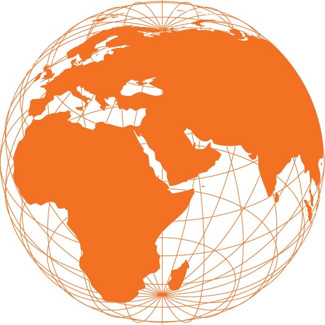 Earth - Sticker Decorativ - Portocaliu - 83 x 83 cm