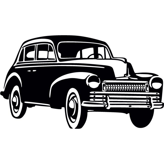 Masina clasica - Sticker Decorativ - Negru - 150 x 86 cm