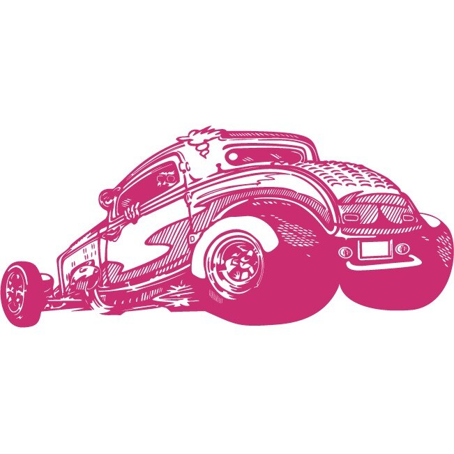 Hot Rod - Sticker Decorativ - Magenta - 135 x 60 cm