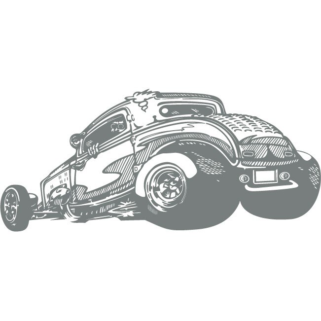 Hot Rod - Sticker Decorativ - Gri Metal - 180 x 80 cm