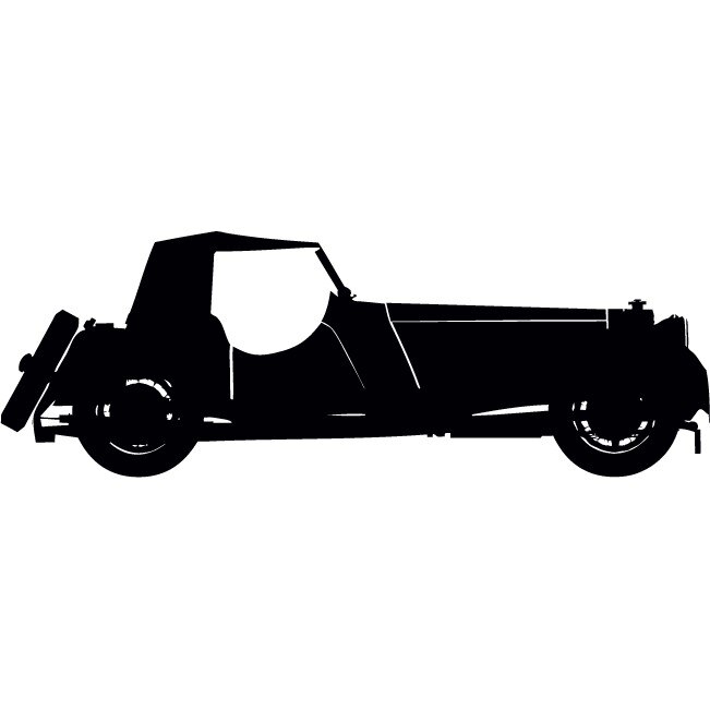 Automobil clasic - Sticker Decorativ - Negru - 120 x 42 cm