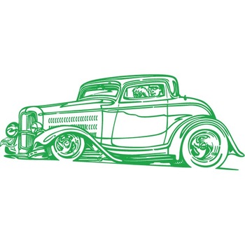 Ford Hot Rod - Sticker Decorativ - Verde - 185 x 70 cm Ford Hot Rod - Sticker Decorativ - Verde - 185 x 70 cm