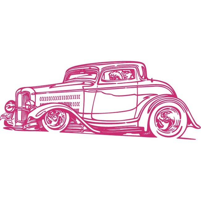 Ford Hot Rod - Sticker Decorativ - Magenta - 139 x 53 cm