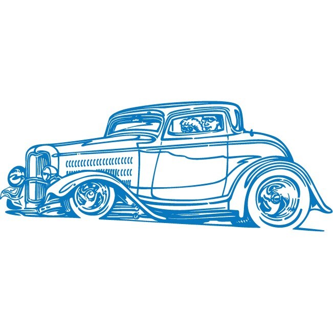 Ford Hot Rod - Sticker Decorativ - Albastru - 185 x 70 cm