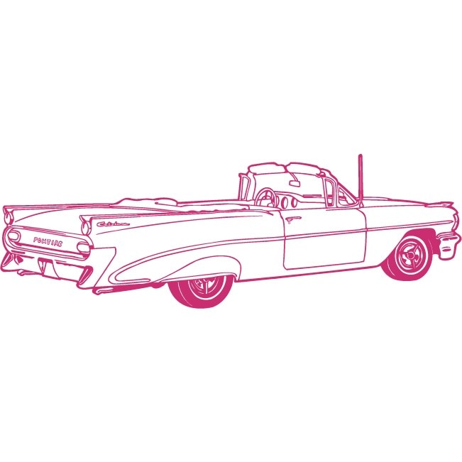 Cadillac - Sticker Decorativ - Magenta - 135 x 45 cm