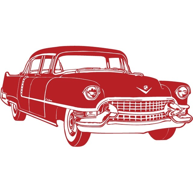 Masina Hudson Wasp - Sticker Decorativ - Rosu Cardinal - 150 x 79 cm