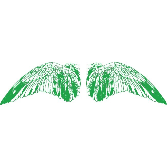 Aripi - Sticker Decorativ - Verde - 128 x 33 cm