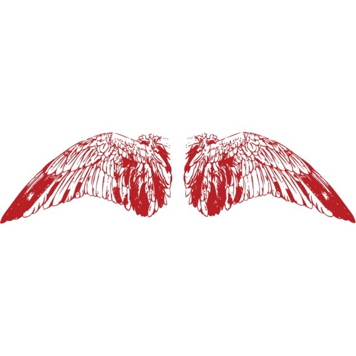 Aripi - Sticker Decorativ - Rosu Cardinal - 170 x 44 cm