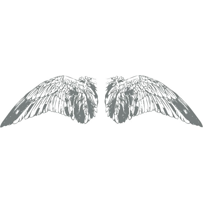 Aripi - Sticker Decorativ - Gri Metal - 128 x 33 cm