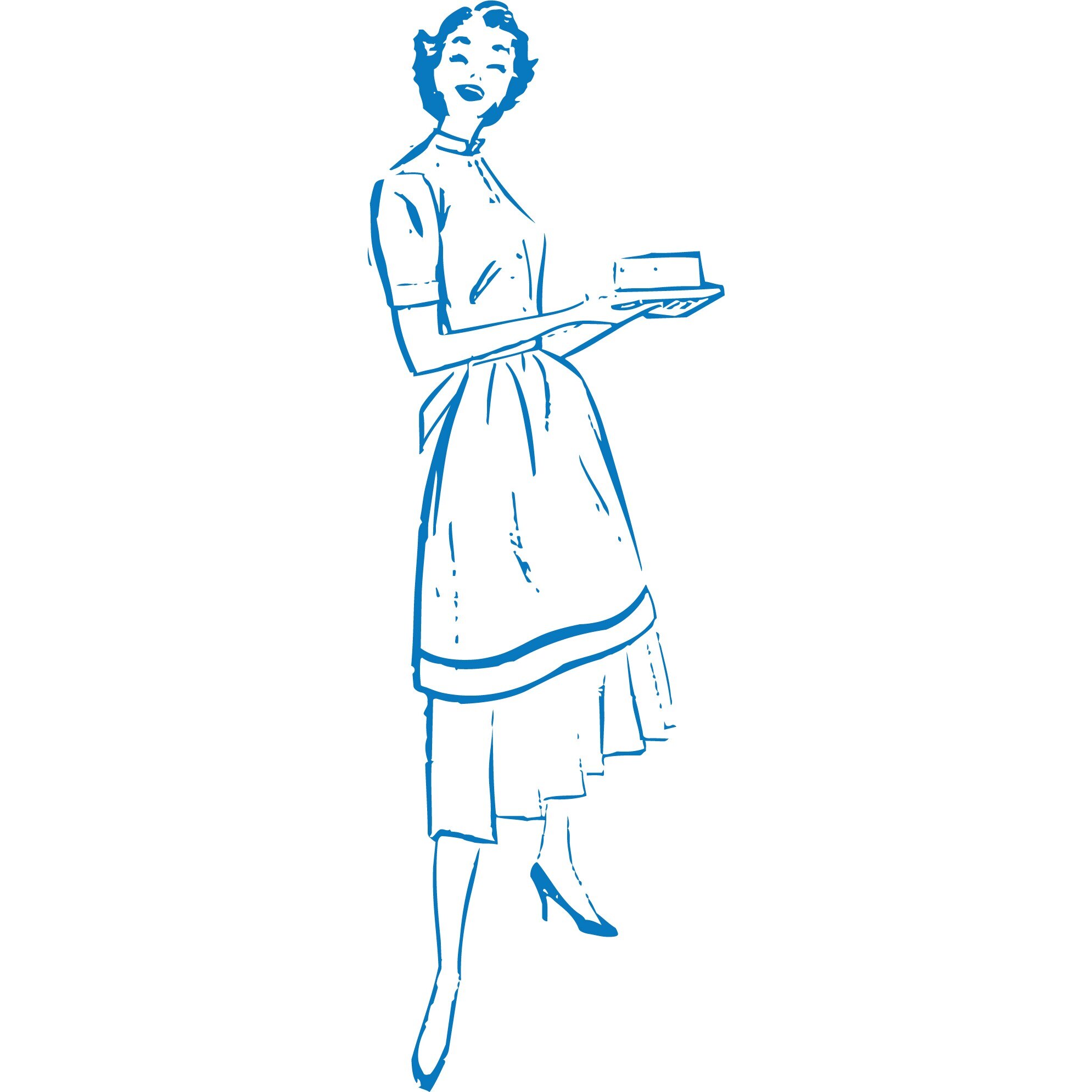 Bucatareasa casei - Sticker Decorativ - Albastru - 40 x 120 cm