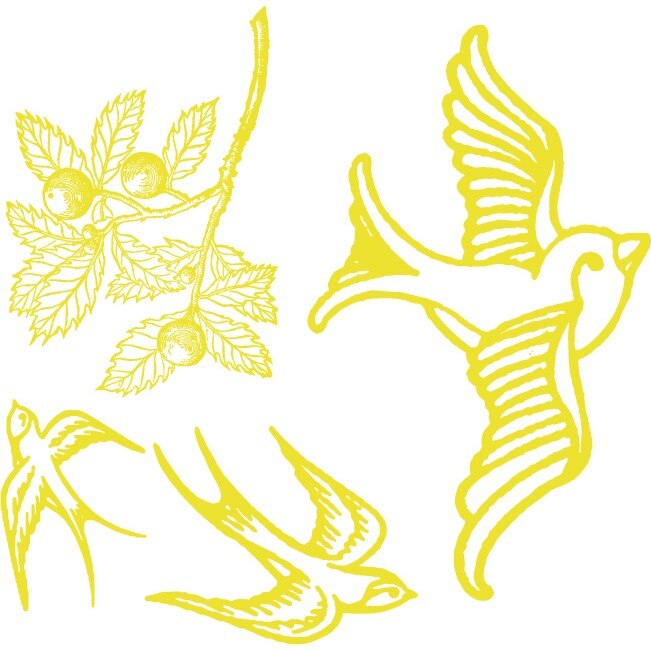 Randunele - Sticker Decorativ - Lemon - 110 x 108 cm