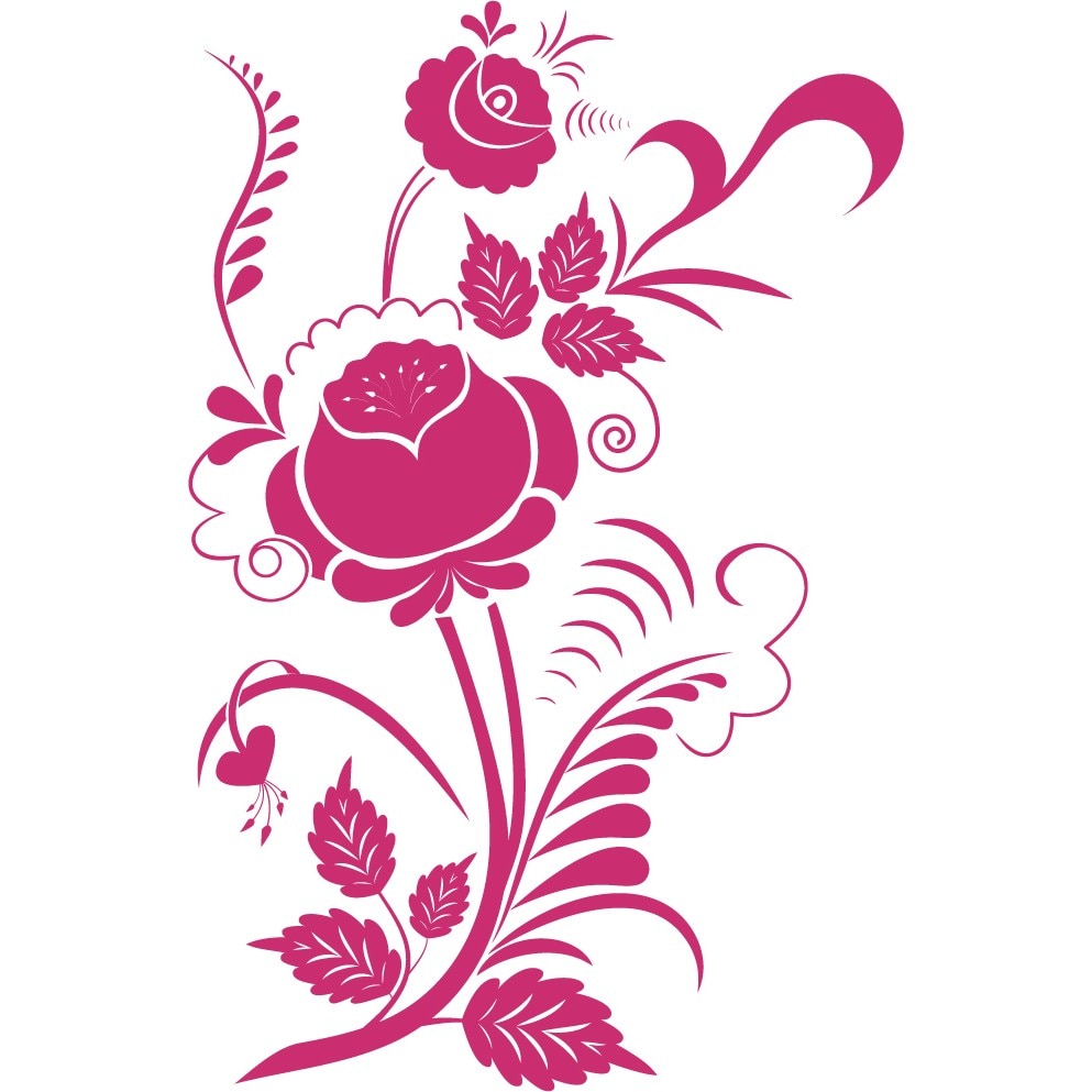 Decor floral - Sticker Decorativ - Magenta - 92 x 140 cm