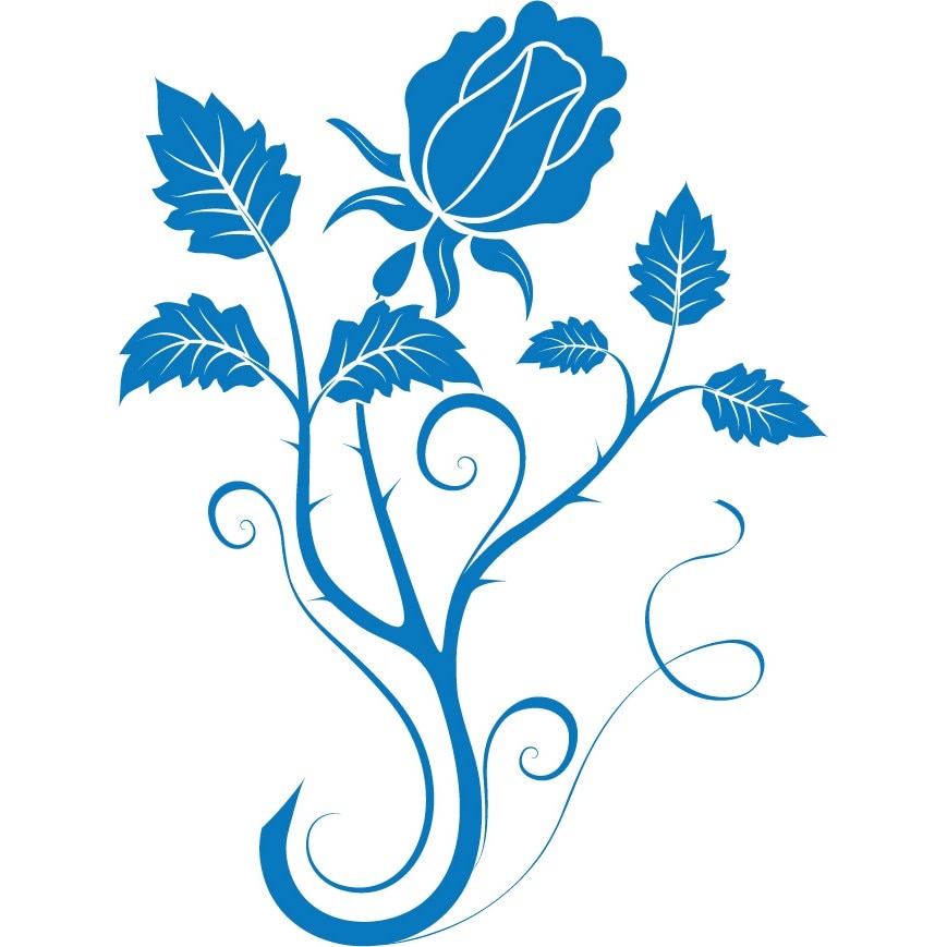 Panou trandafir - Sticker Decorativ - Albastru - 83 x 111 cm