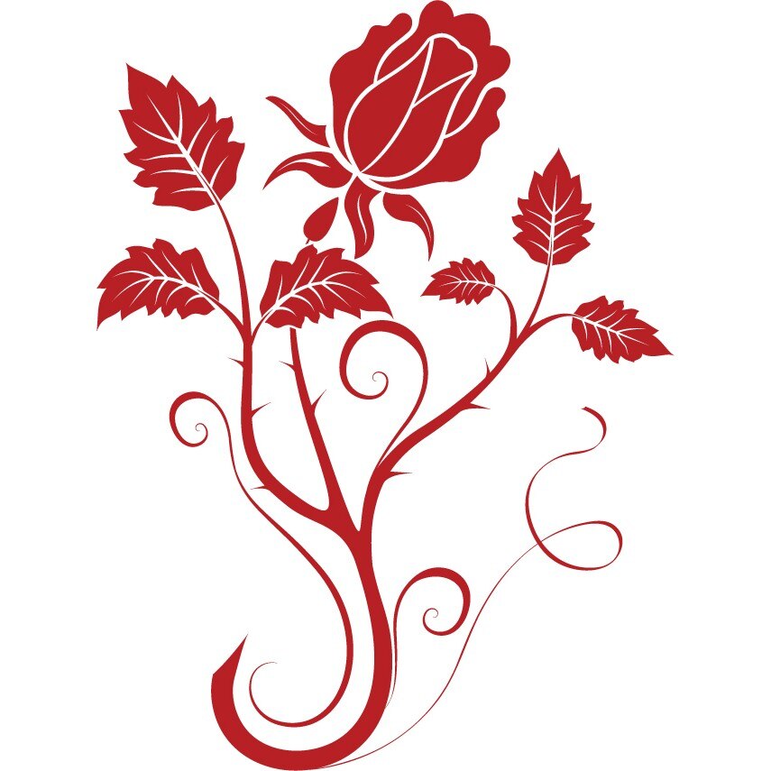 Panou trandafir - Sticker Decorativ - Rosu Cardinal - 83 x 111 cm