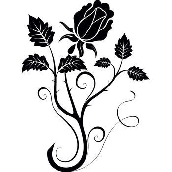 Panou trandafir - Sticker Decorativ - Negru - 110 x 147 cm Panou trandafir - Sticker Decorativ - Negru - 110 x 147 cm