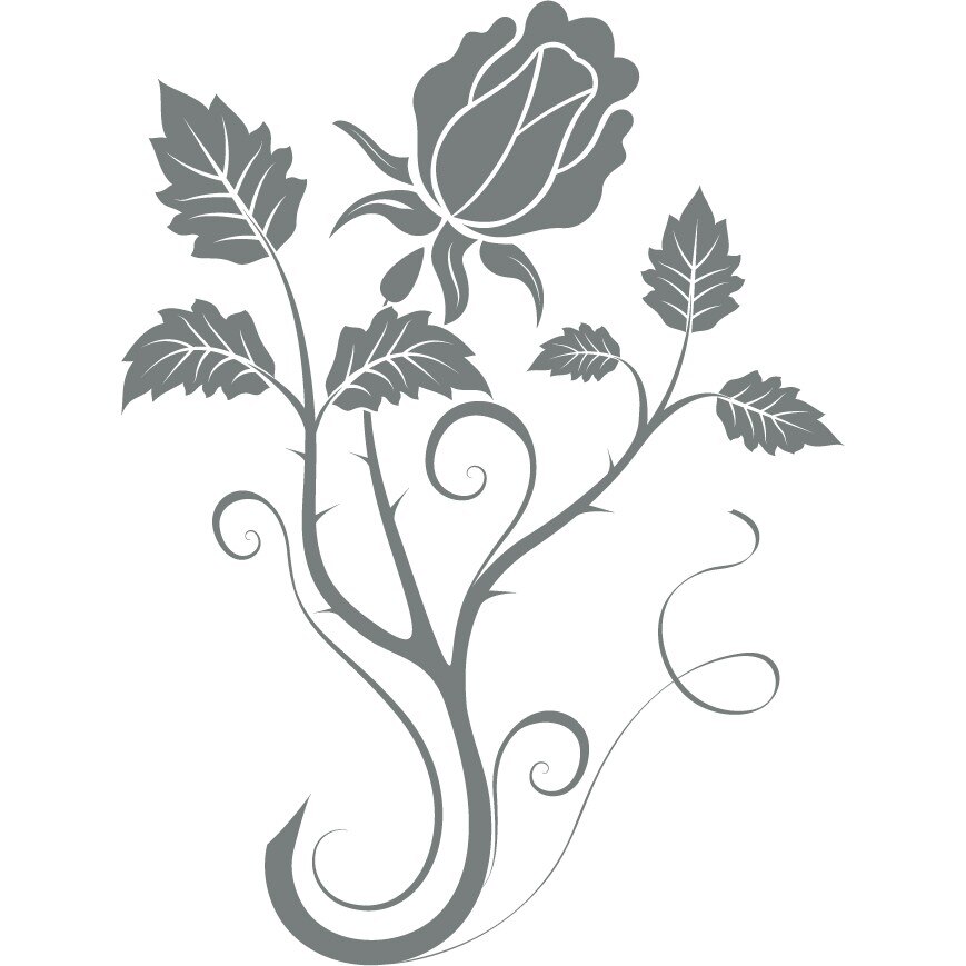 Panou trandafir - Sticker Decorativ - Gri Metal - 110 x 147 cm