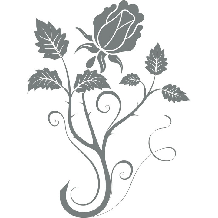 Panou trandafir - Sticker Decorativ - Gri Metal - 110 x 147 cm