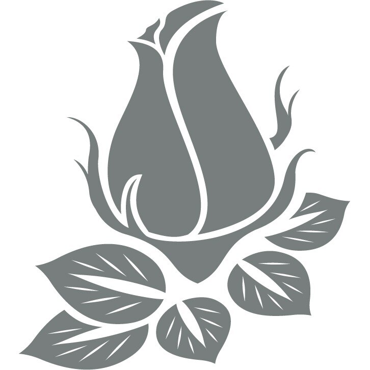 Trandafir boboc - Sticker Decorativ - Gri Metal - 110 x 122 cm