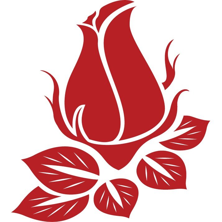 Trandafir boboc - Sticker Decorativ - Rosu Cardinal - 110 x 122 cm