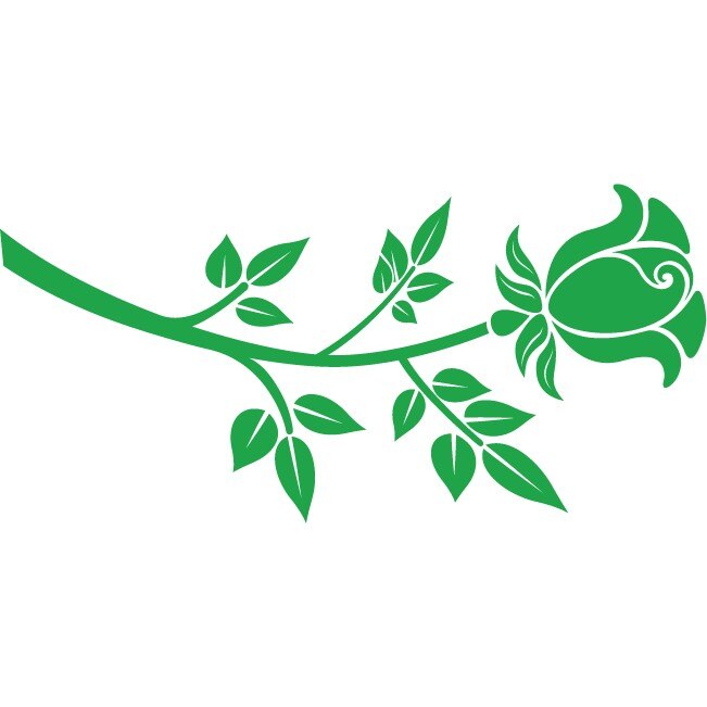 Fir de trandafir - Sticker Decorativ - Verde - 125 x 60 cm