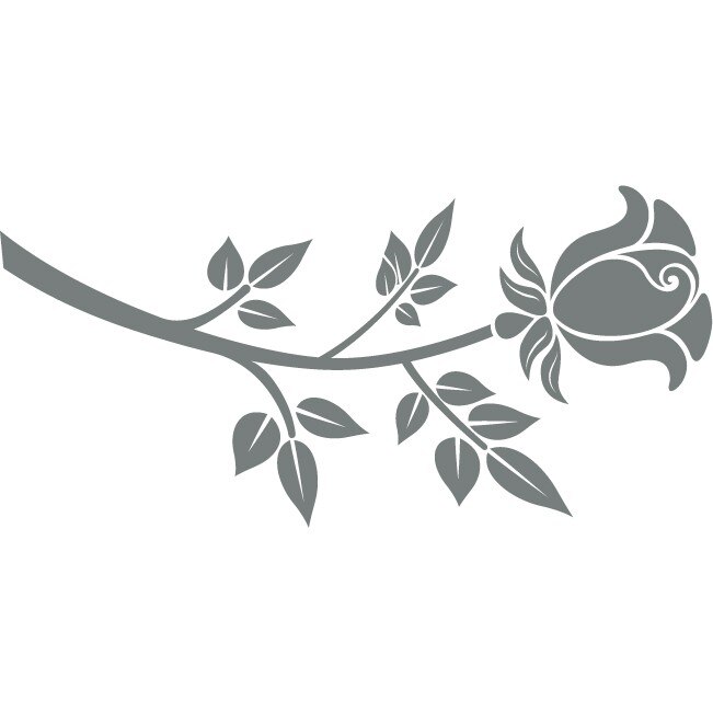 Fir de trandafir - Sticker Decorativ - Gri Metal - 125 x 60 cm