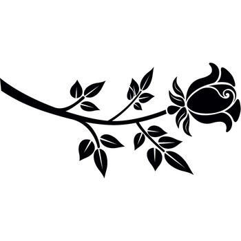Fir de trandafir - Sticker Decorativ - Negru - 125 x 60 cm Fir de trandafir - Sticker Decorativ - Negru - 125 x 60 cm