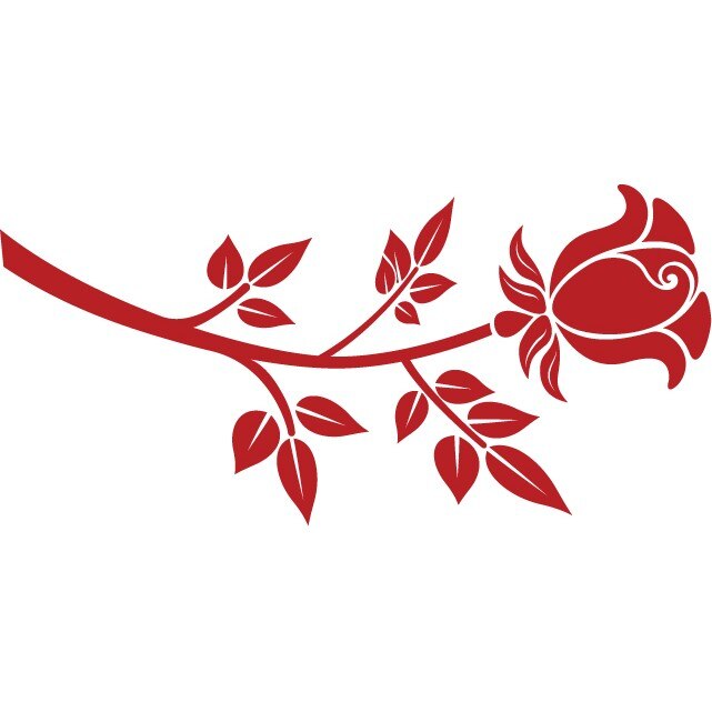 Fir de trandafir - Sticker Decorativ - Rosu Cardinal - 125 x 60 cm