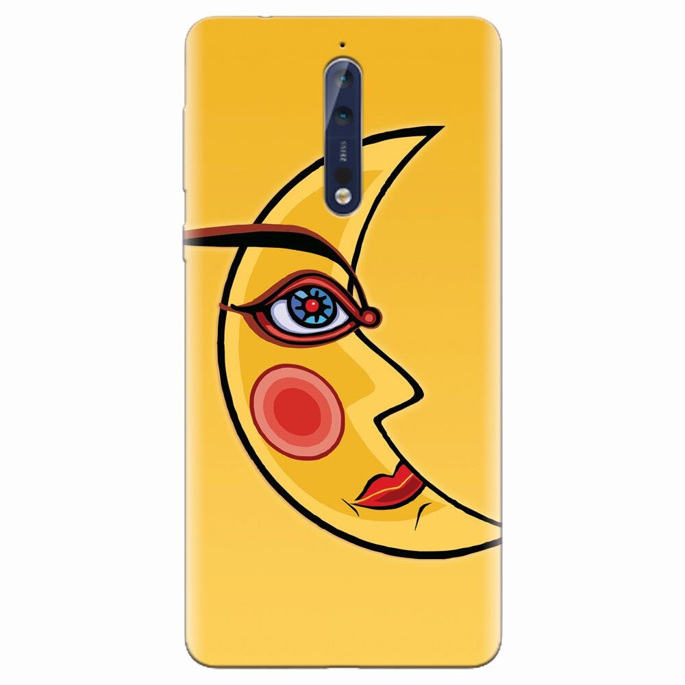 Husa silicon pentru Nokia 8, Yellow Moon