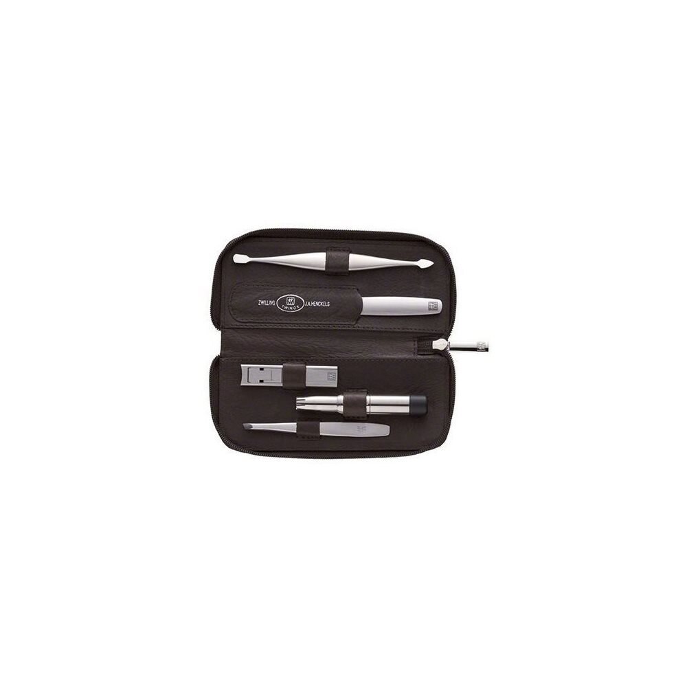 Set 5 piese inox satinat, toc piele neagra - Zwilling Twinox