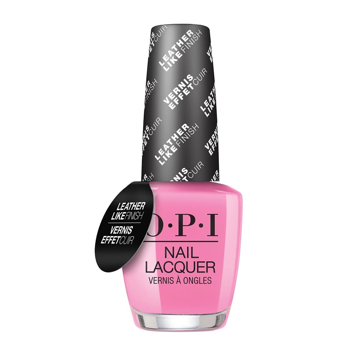 Lac de unghii OPI Nail Lacquer Grease Collection Leather-Like Electryfyin'Pink, 15 ml