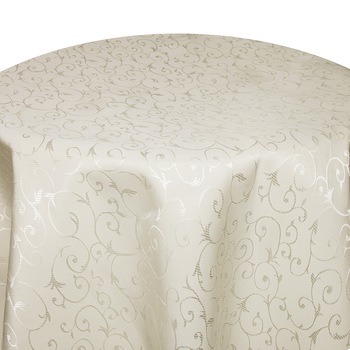 Fata de masa rotunda, BonDia, Model Ivory, 140 cm diametru, Uni, Crem Fata de masa rotunda, BonDia, Model Ivory, 140 cm diametru, Uni, Crem