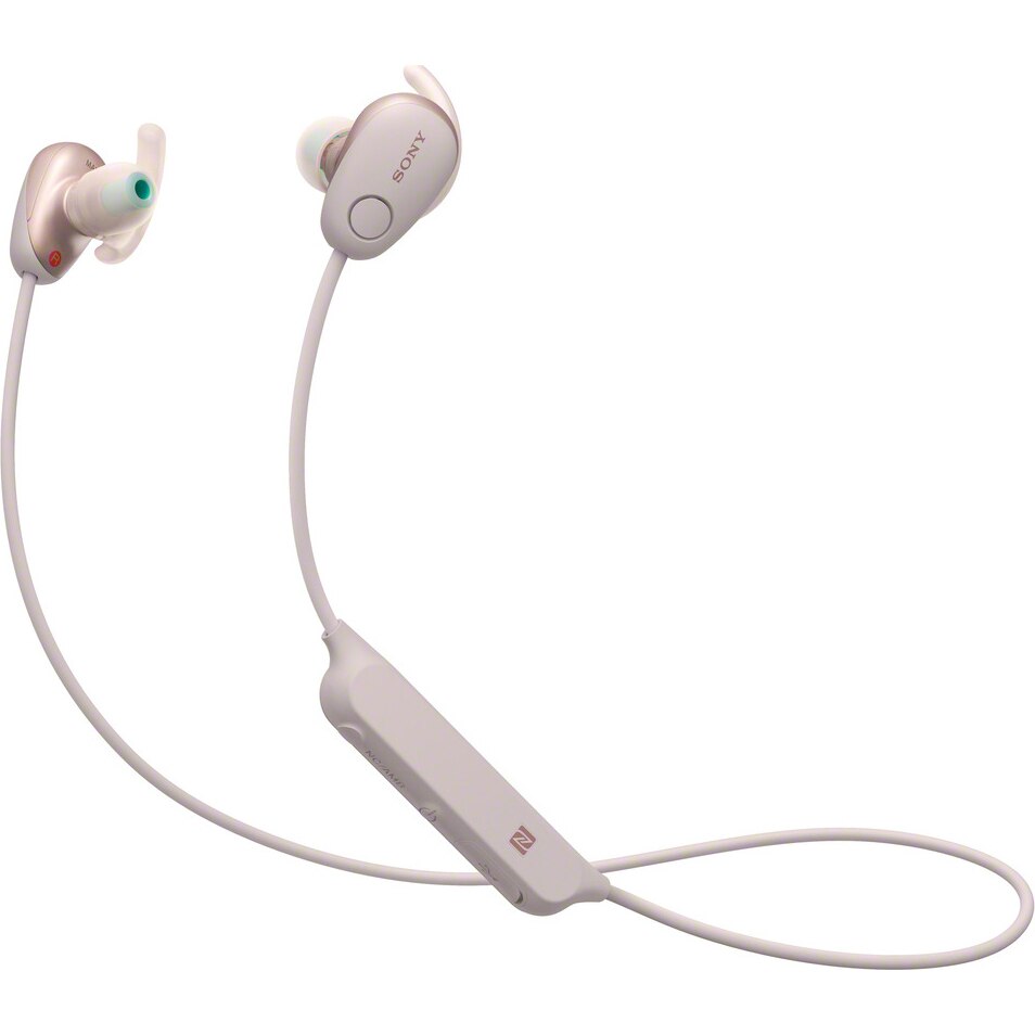 Casti sport in-ear portabile Sony WISP600NP, Noise Cancelling, Bluetooth, NFC, Wireless, Rezistente la stropire, Roz